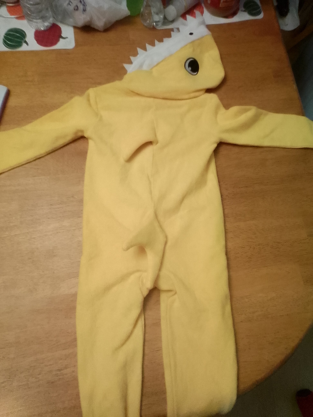 Baby Shark Kids Yellow Dino Onesie Costume - Hooded Plush Jumpsuit